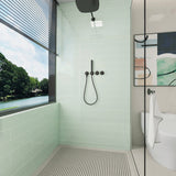 Giorbello (Sample) 4x12 glass subway tiles Winter Sage 4-in x 12-in Glossy Glass Brick Subway Wall Tile