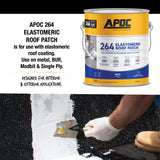 APOC 264 Fibered Waterproof Elastomeric Roof Patch, White, 0.9-Gallon