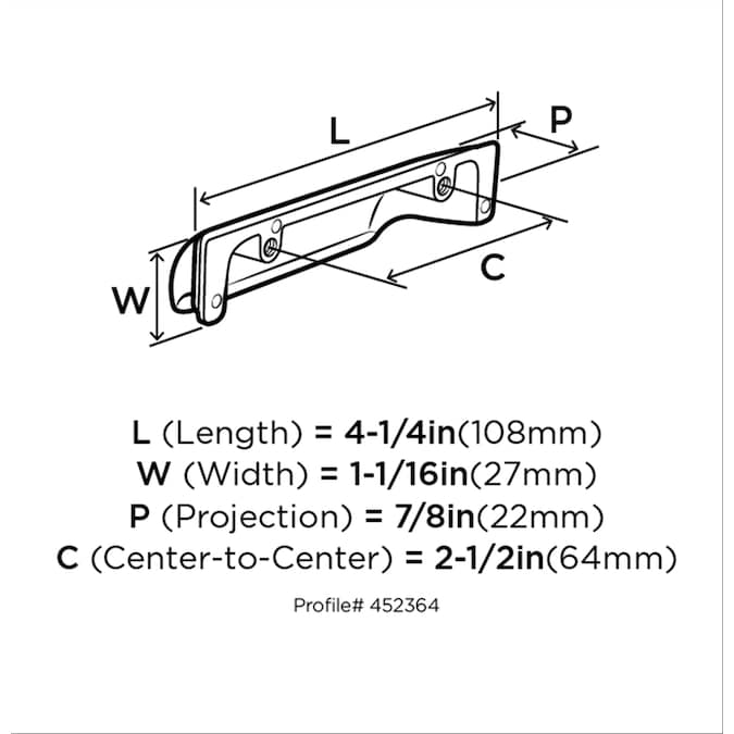 Amerock Jolene (128mm) Center to Center Arch Cup Drawer Pull