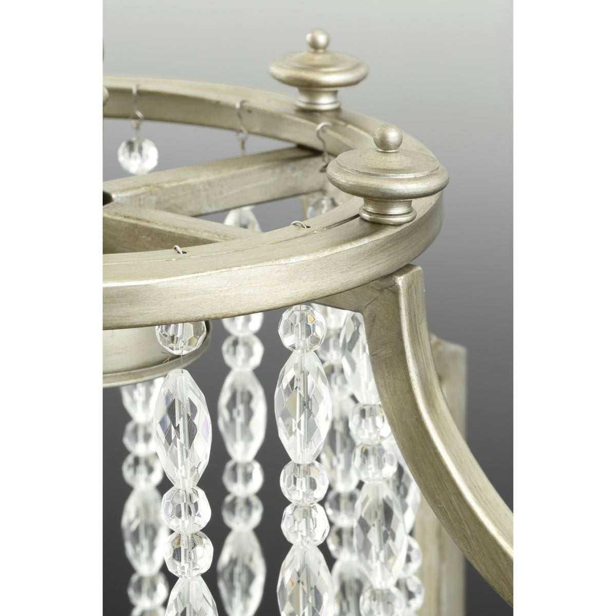 Progress Lighting Desiree 6-Light Silver Ridge Glam Linear Kitchen Island Light, 38-in