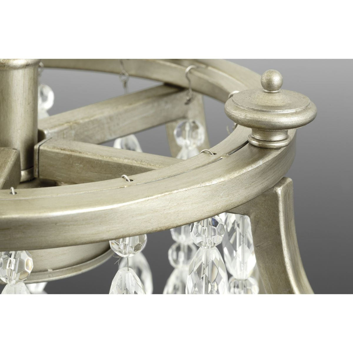 Progress Lighting Desiree 6-Light Silver Ridge Glam Linear Large Hanging Kitchen Island Light
