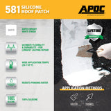 APOC 581 Silicone Roof Patch, 0.9-Gallon Waterproof Roof Sealant – White