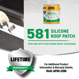 APOC 581 Silicone Roof Patch, 0.9-Gallon Waterproof Roof Sealant – White