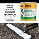 APOC 581 Silicone Roof Patch, 0.9-Gallon Waterproof Roof Sealant – White