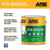 APOC 576 3.6-Quart White Silicone Reflective Roof Coating — Lifetime Warranty