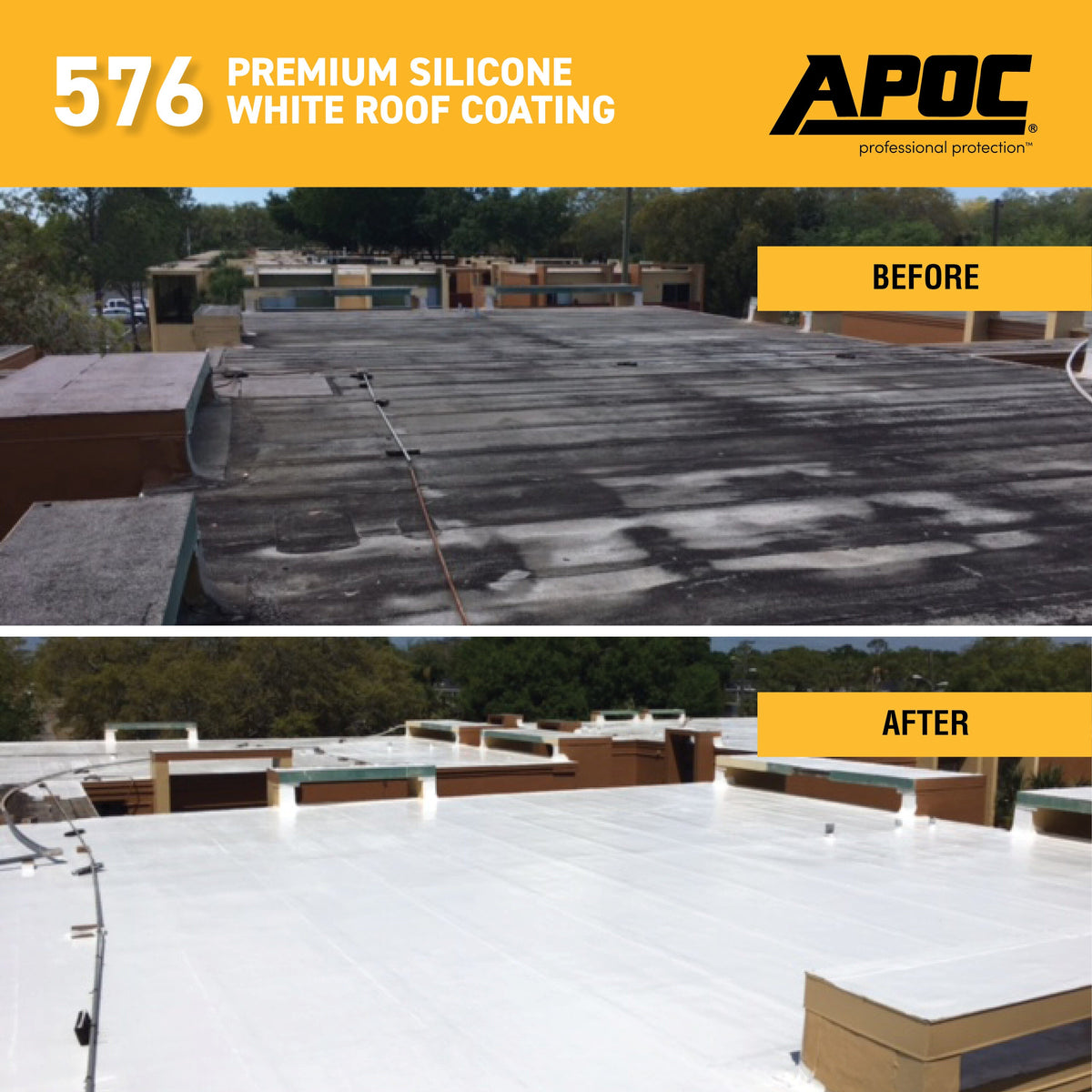 APOC 576 3.6-Quart White Silicone Reflective Roof Coating — Lifetime Warranty