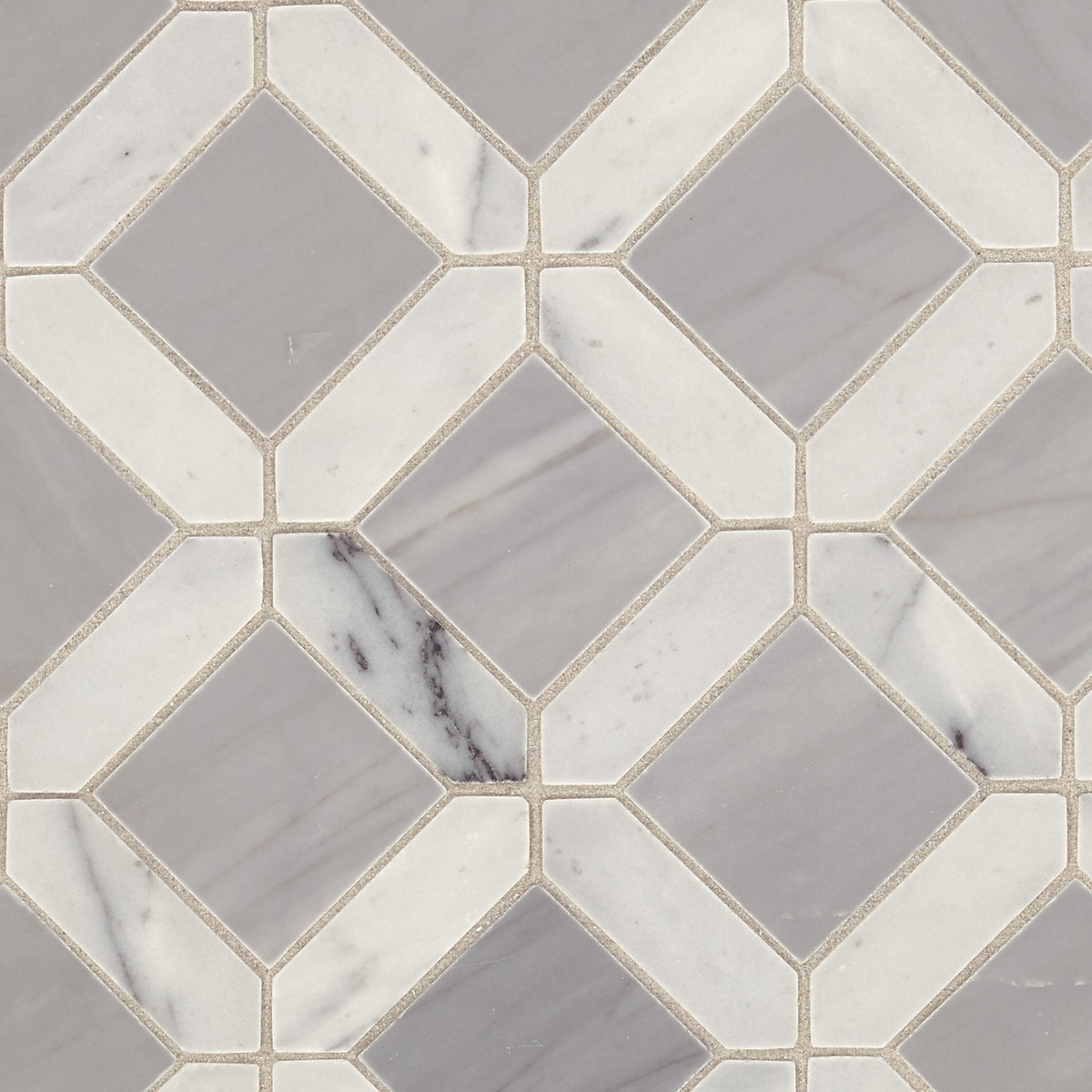 American Olean Genuine Stone White and Gray 12-in x 12-in Glazed Natural Marble Mosaic Floor and Wall Tile (1.08-sq ft)
