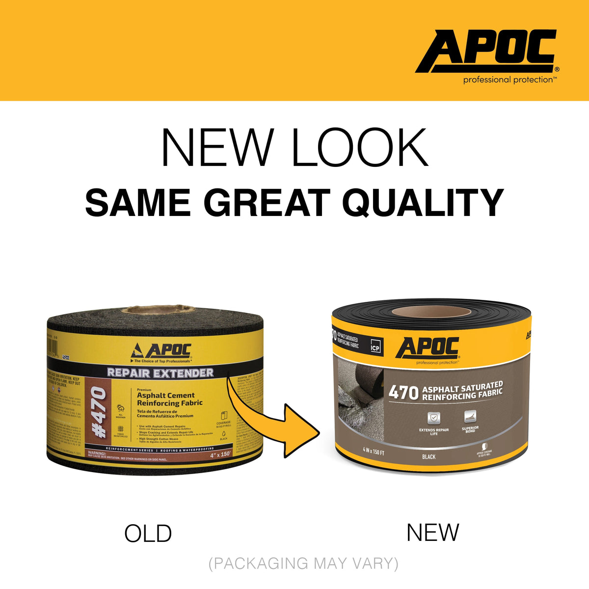 APOC 470 Asphalt-Saturated Reinforcing Roof Fabric, Black, 4-in x 150-ft Roll