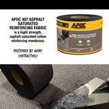 APOC 470 Asphalt-Saturated Reinforcing Roof Fabric, Black, 4-in x 150-ft Roll
