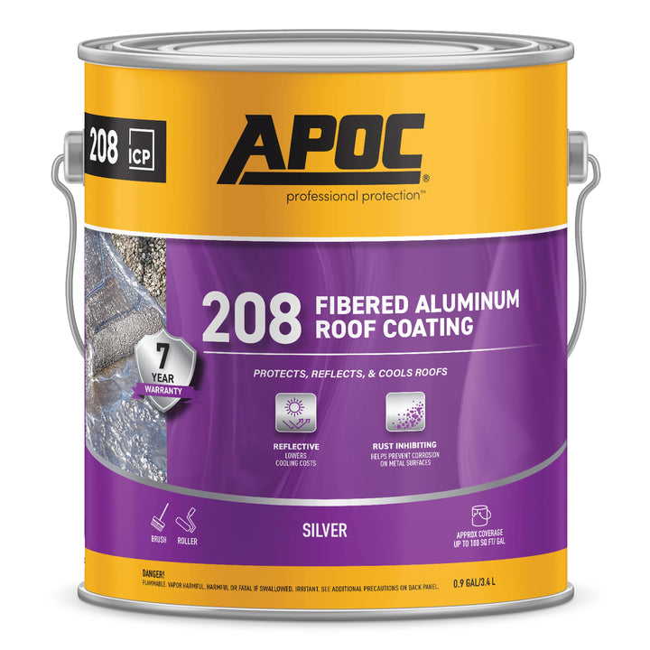 APOC 208 Silver Fibered Aluminum Reflective Roof Coating, 0.9-Gallon