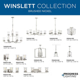Progress Lighting Winslett 9-Light Brushed Nickel Coastal Chandelier