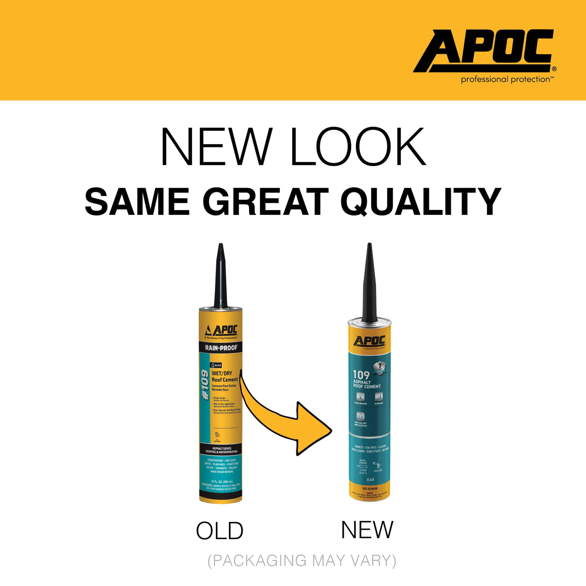 APOC 109 Fibered Waterproof Asphalt Roof Cement Sealant, 10-oz Tube