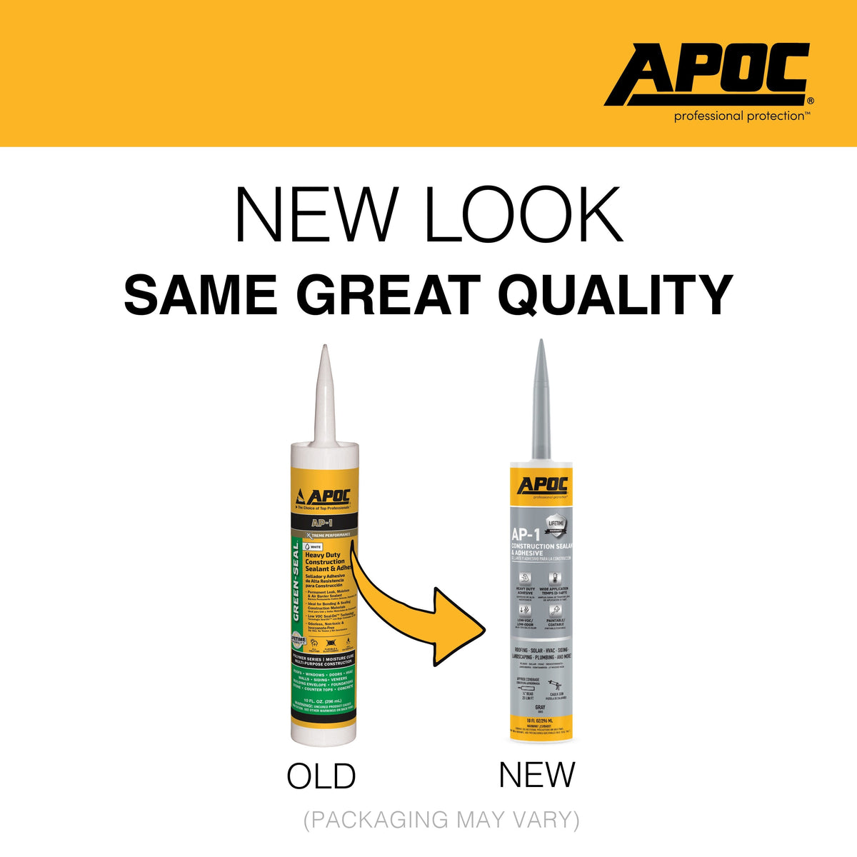 APOC AP-1 10.1-oz Waterproof Roof Sealant – Gray, Low-VOC Construction Sealant & Adhesive