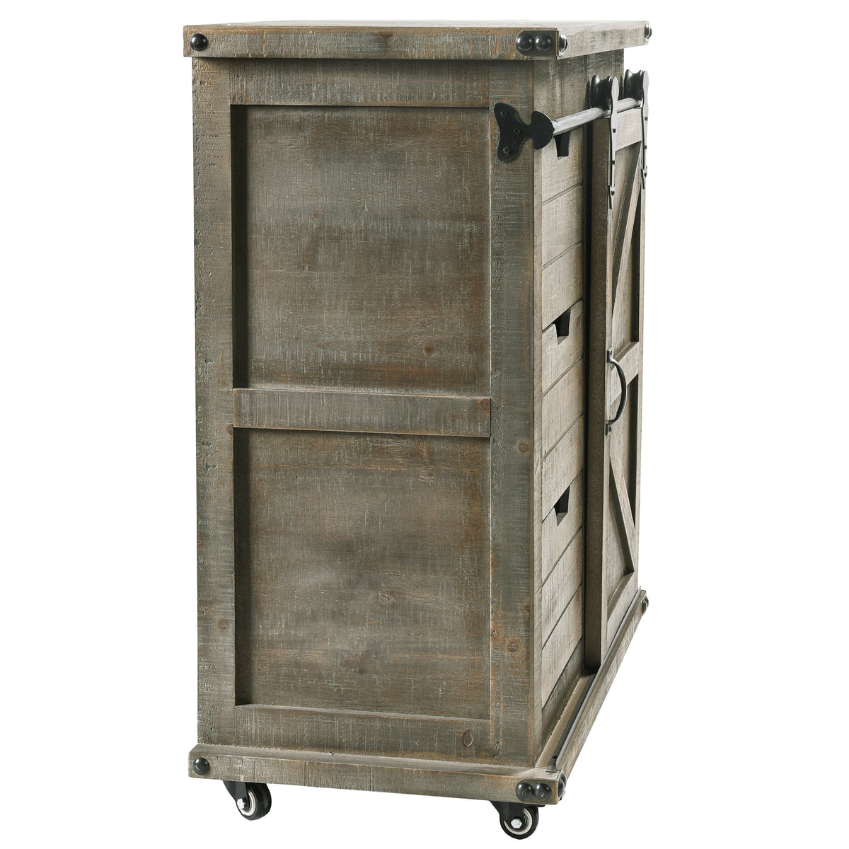 StyleCraft Home Collection Gray Rustic Wood Media Cabinet