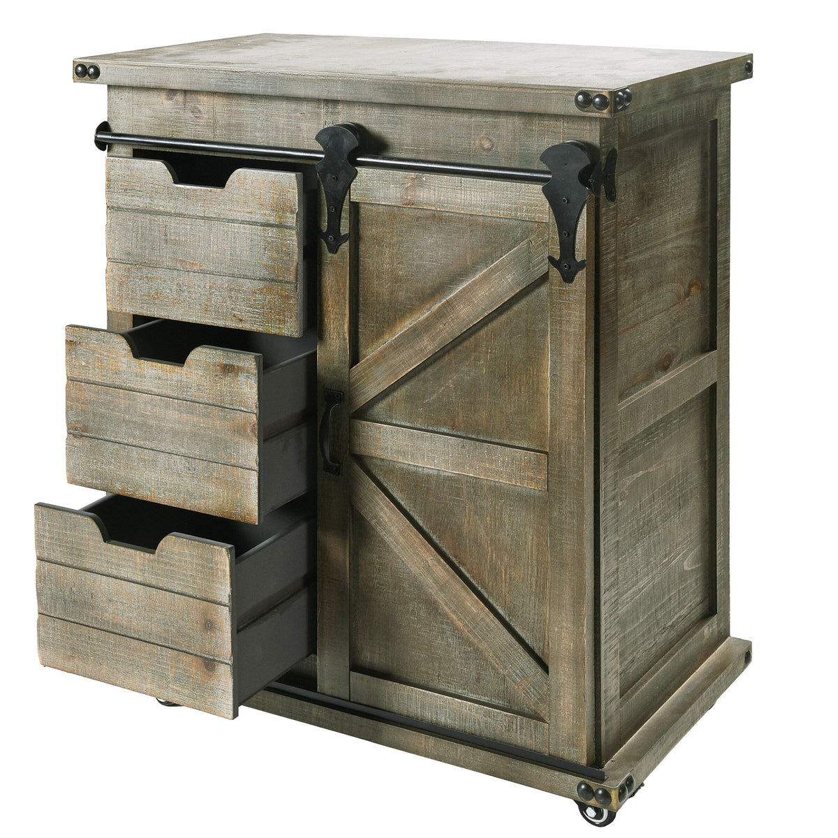 StyleCraft Home Collection Gray Rustic Wood Media Cabinet