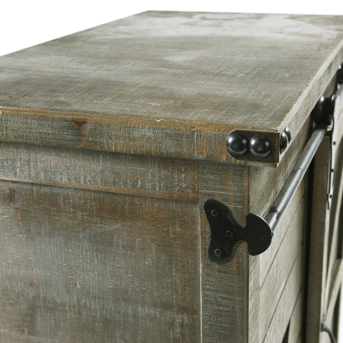 StyleCraft Home Collection Gray Rustic Wood Media Cabinet