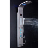 55 in. 5-Jet Shower Panel System with LED Rainfall Mist Shower Head Hand Shower Wand and Tub Spout in Brushed Nickel