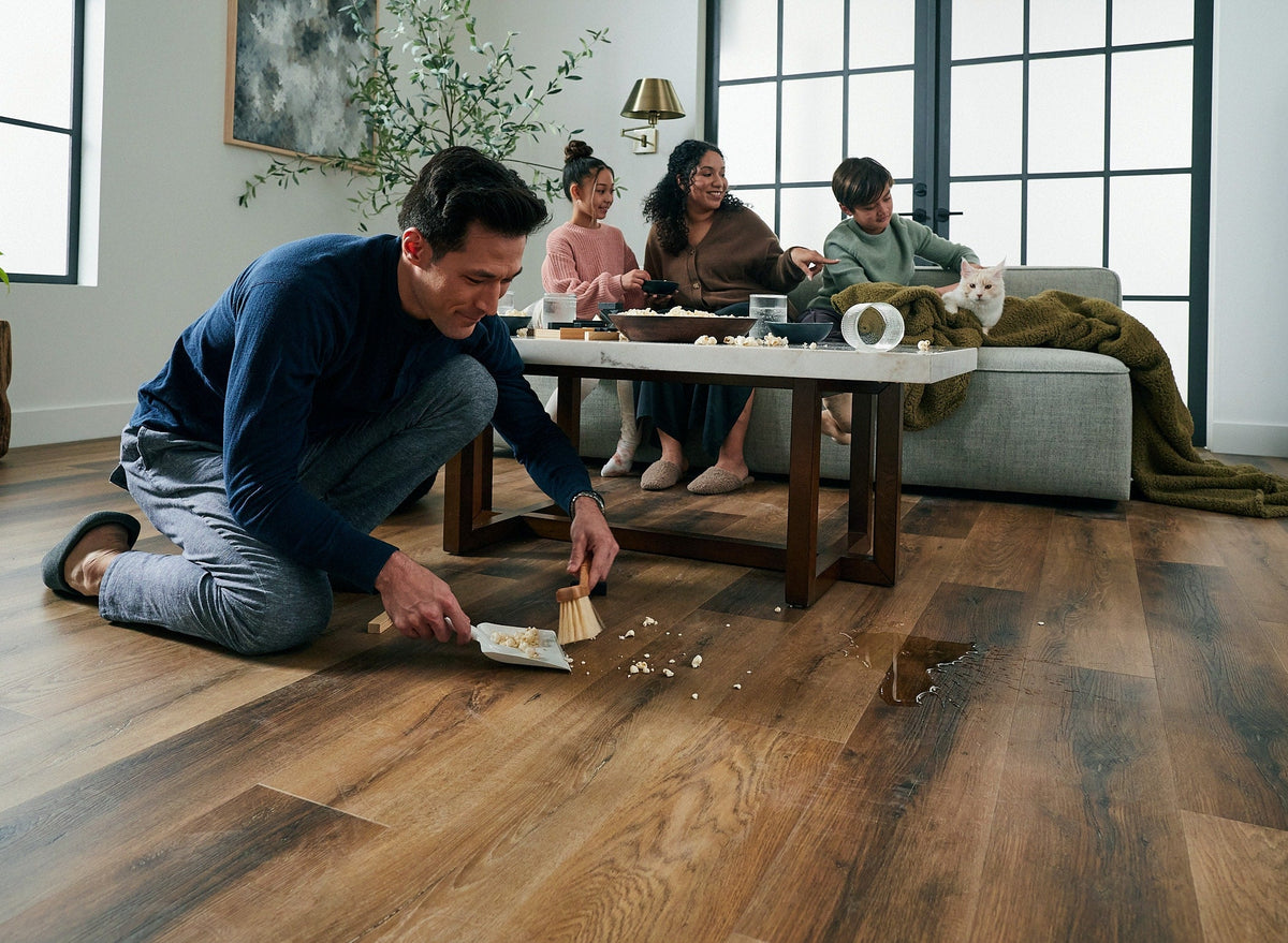 STAINMASTER PetProtect Wendover Brown Oak 7-mm x 7-in W x 48-in L Waterproof Interlocking Luxury Vinyl Plank Flooring (19.22-sq ft/case)