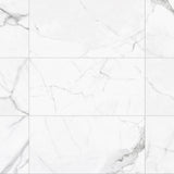 Satori Statuario Matte 12-in x 24-in Porcelain Marble-Look Floor & Wall Tile, Rectified Edge