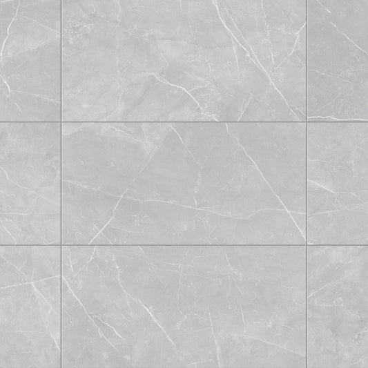 Satori Palisade Grigio 12-in x 24-in Polished Porcelain Marble Look Floor and Wall Tile (1.94-sq. ft/ Piece)