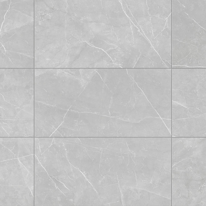 Satori Palisade Grigio 12-in x 24-in Polished Porcelain Marble Look Floor and Wall Tile (1.94-sq. ft/ Piece)
