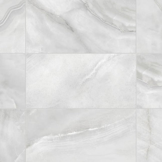 allen + roth Onyx Mist 12-in x 24-in Matte Porcelain Marble Look Tile (1.94-sq. ft/ Piece)