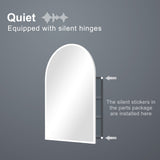 24-in x 36-in Surface/Recessed Mount White Mirrored Arched Medicine Cabinet