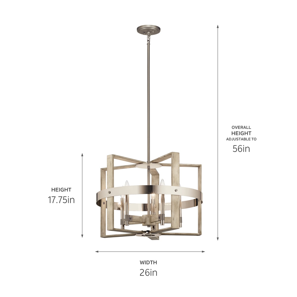 Kichler Peyton 5-Light Off-white Farmhouse Chandelier