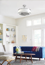 Fanimation Studio Collection RingAire 23-in Chrome LED Indoor Fandelier Ceiling Fan with Light Kit and Remote (3-Blade)