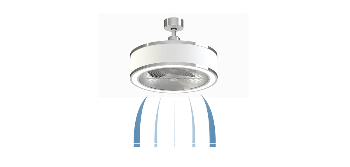 Fanimation Studio Collection RingAire 23-in Chrome LED Indoor Fandelier Ceiling Fan with Light Kit and Remote (3-Blade)