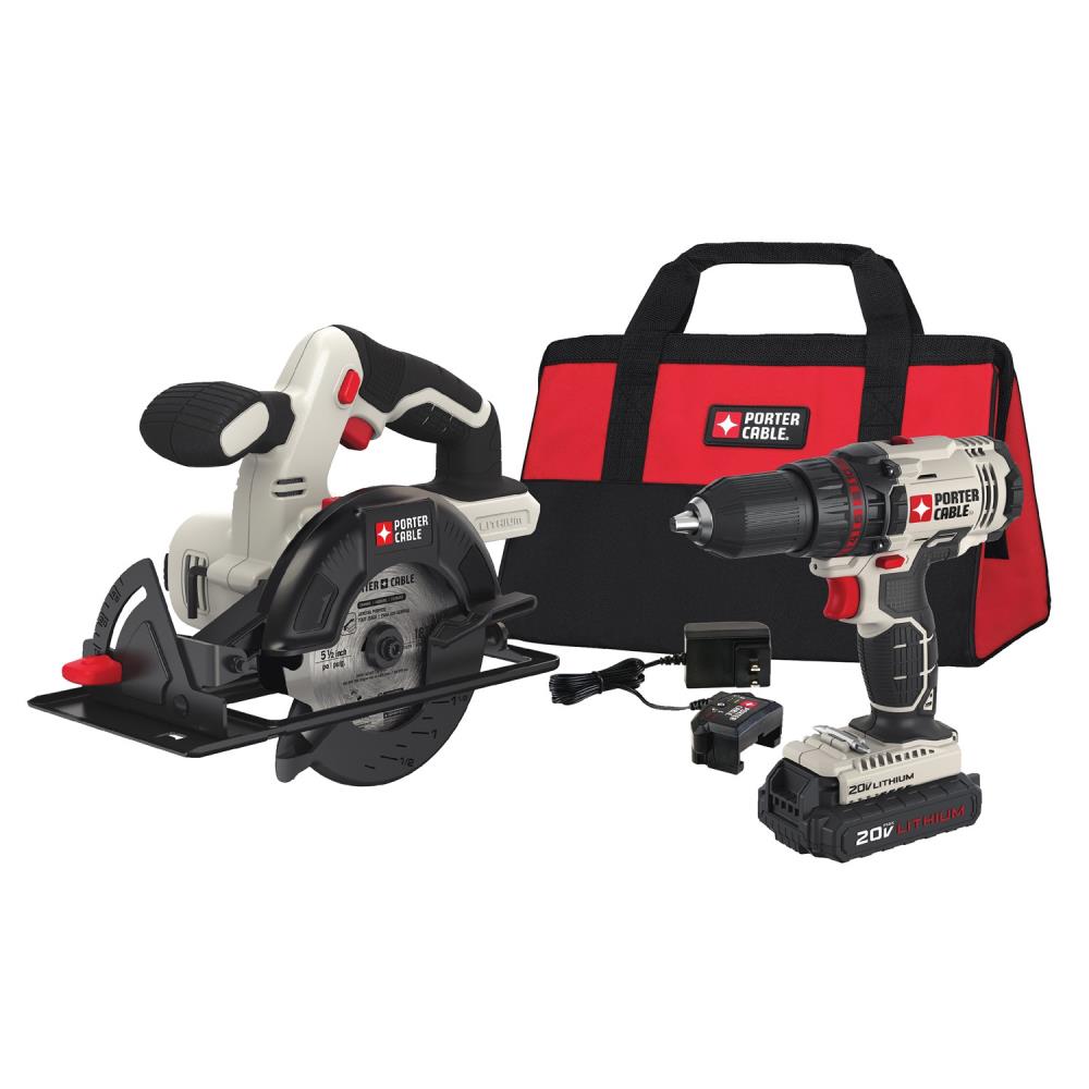 PORTER-CABLE 2-Tool 20-Volt Max Power Tool Combo Kit with Soft Case (Charger Included and 1 Battery Included)