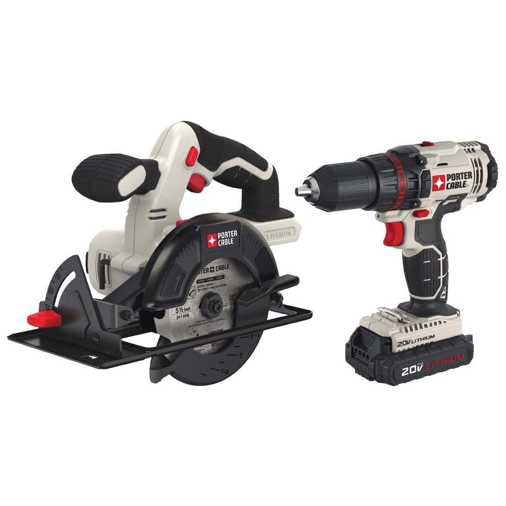 PORTER-CABLE 2-Tool 20-Volt Max Power Tool Combo Kit with Soft Case (Charger Included and 1 Battery Included)