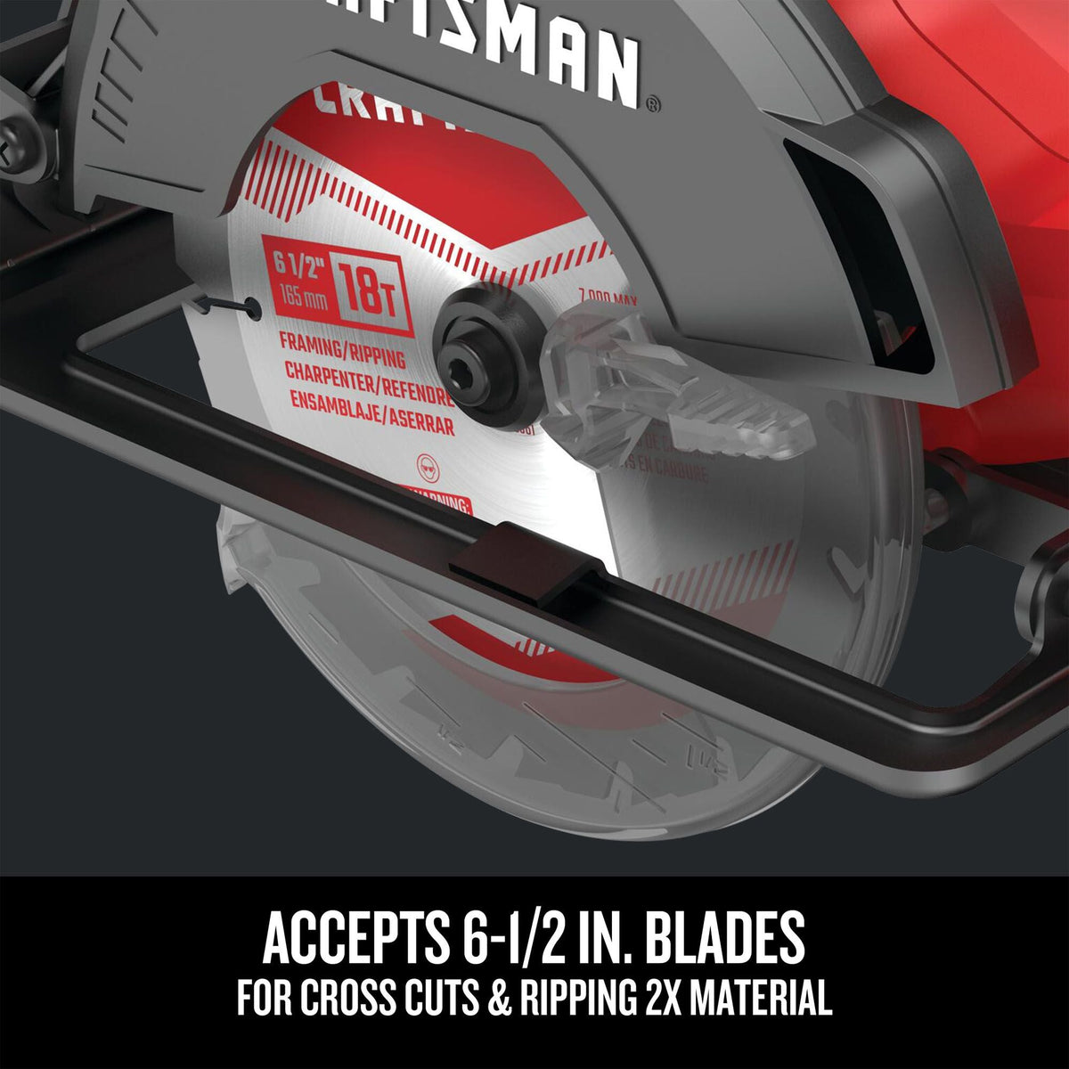 CRAFTSMAN V20 20-Volt Max 6-1/2-in Cordless Circular Saw with Brake and Metal Shoe, Tool Only