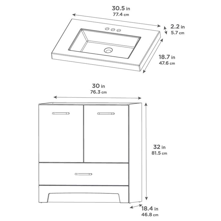 Stancliff 31 in. W x 19 in. D Bathroom Vanity in Elm Sky with Cultured Marble Vanity Top in White with White Sink