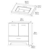 Stancliff 31 in. W x 19 in. D Bathroom Vanity in Elm Sky with Cultured Marble Vanity Top in White with White Sink