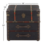 Grayson Lane Blue Upholstered 2 Drawer with Buckle Hinged Top 2-Drawer Accent Chest