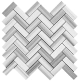 Apollo Tile Grey 10-in x 12-in Polished Natural Stone Marble Herringbone Floor and Wall Tile (5.29-sq. ft/ Carton)