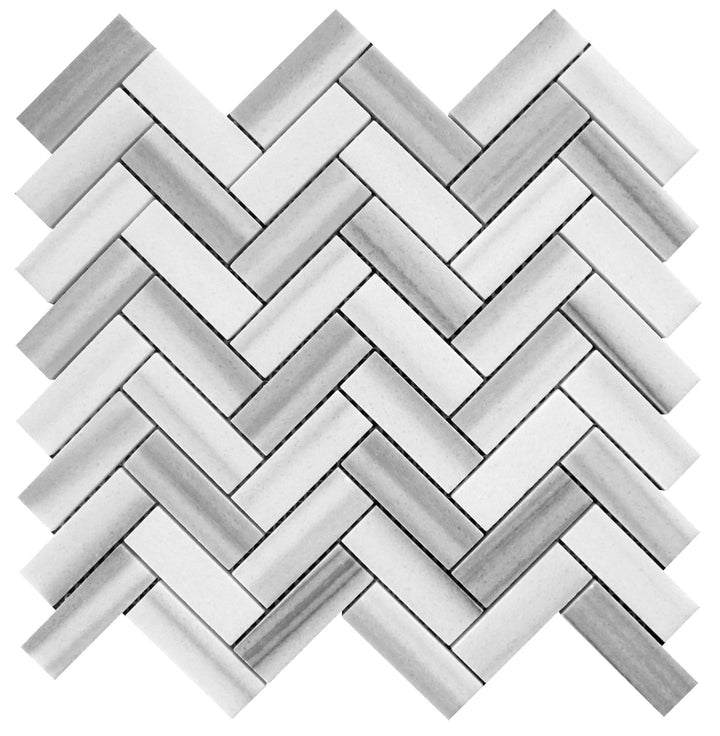 Apollo Tile Grey 10-in x 12-in Polished Natural Stone Marble Herringbone Floor and Wall Tile (5.29-sq. ft/ Carton)