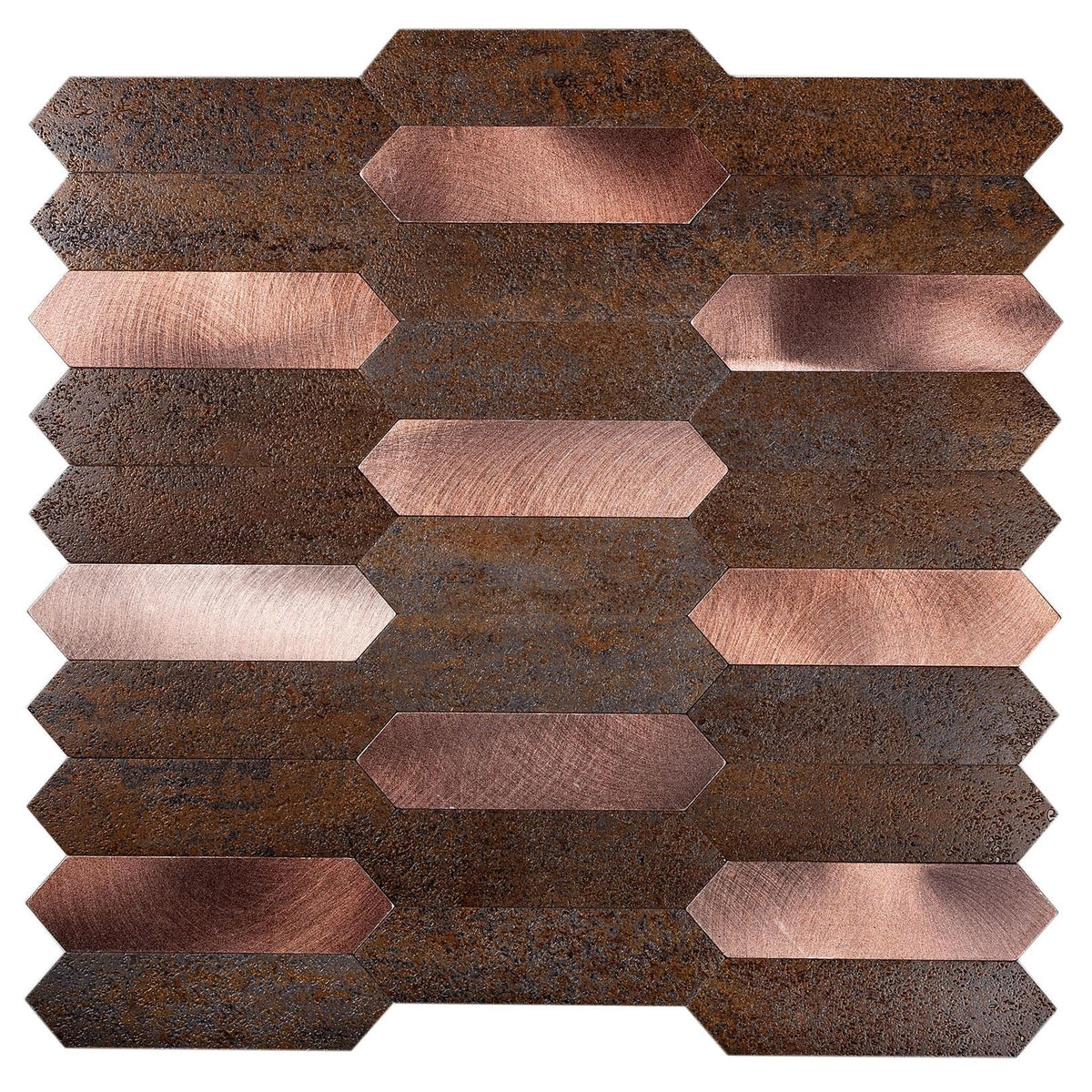 Apollo Tile Brisk Copper 12-in x 12-in Brushed PVC Hexagon Peel and Stick Wall Tile (10-sq. ft/ Carton)