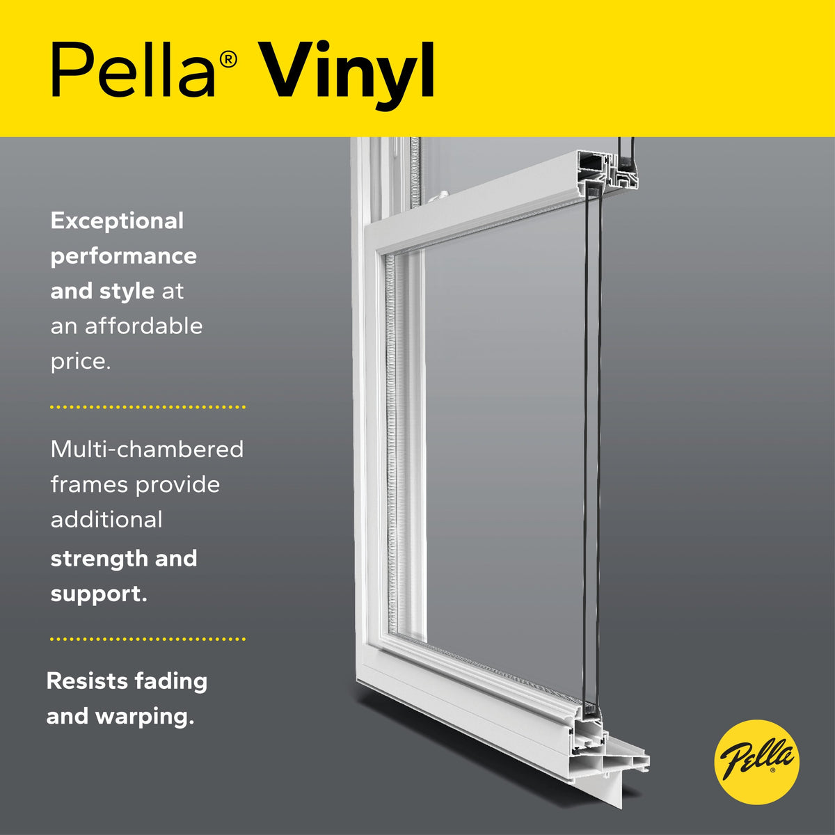 Pella 150 Series 72-in x 80-in x 4-9/16-in Jamb Low‑E Blinds-Between-the-Glass White Vinyl Right-Hand Sliding Double Patio Door