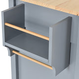 SINOFURN Gray Mdf Base with Wood Top Rolling Kitchen Cart (18.5-in x 54.33-in x 36.22-in)