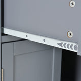SINOFURN Gray Mdf Base with Wood Top Rolling Kitchen Cart (18.5-in x 54.33-in x 36.22-in)