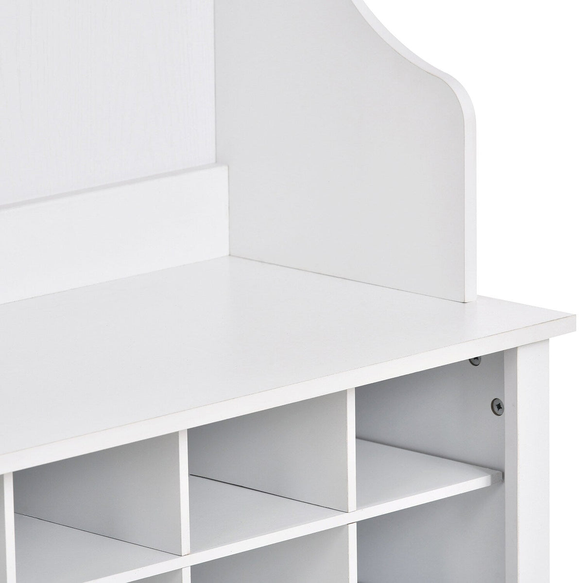 SINOFURN Hall Tree Entryway Bench with Shelves Cabinet