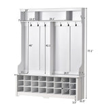 SINOFURN Hall Tree Entryway Bench with Shelves Cabinet