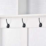 SINOFURN Hall Tree Entryway Bench with Shelves Cabinet