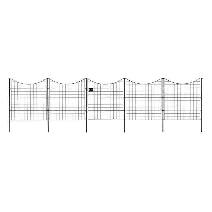 Zippity Outdoor Products 1 Gate 4 Panels 3-ft H x 3-ft W Black Galvanized Iron Scallop No Dig Garden Fence Gate Kit