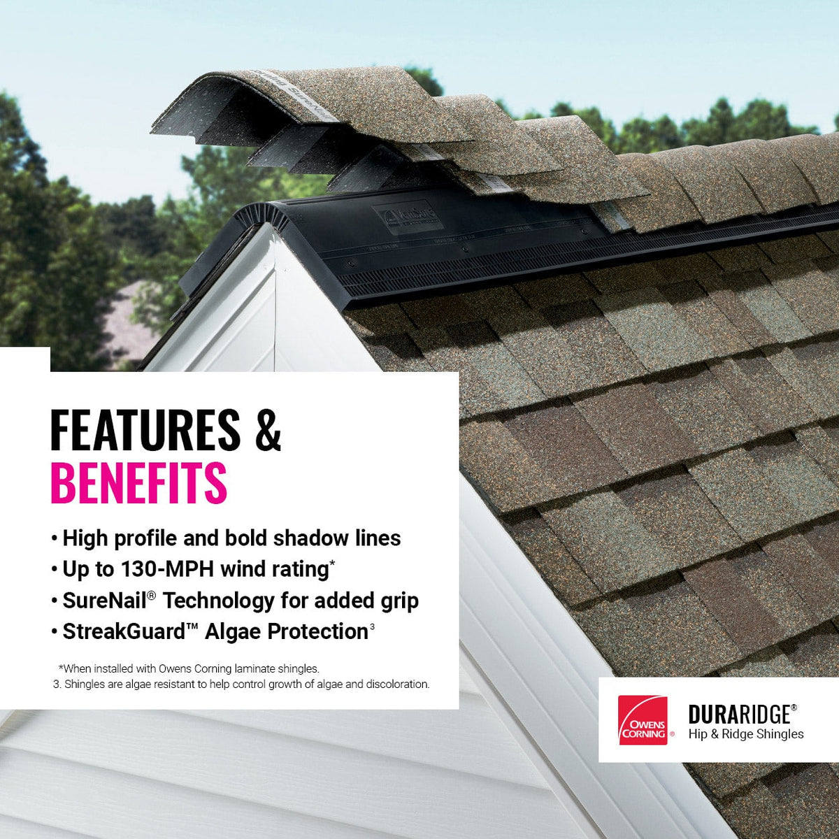 Owens Corning DuraRidge Pacific Wave Hip & Ridge Roof Shingles, 20 Linear Ft per Bundle