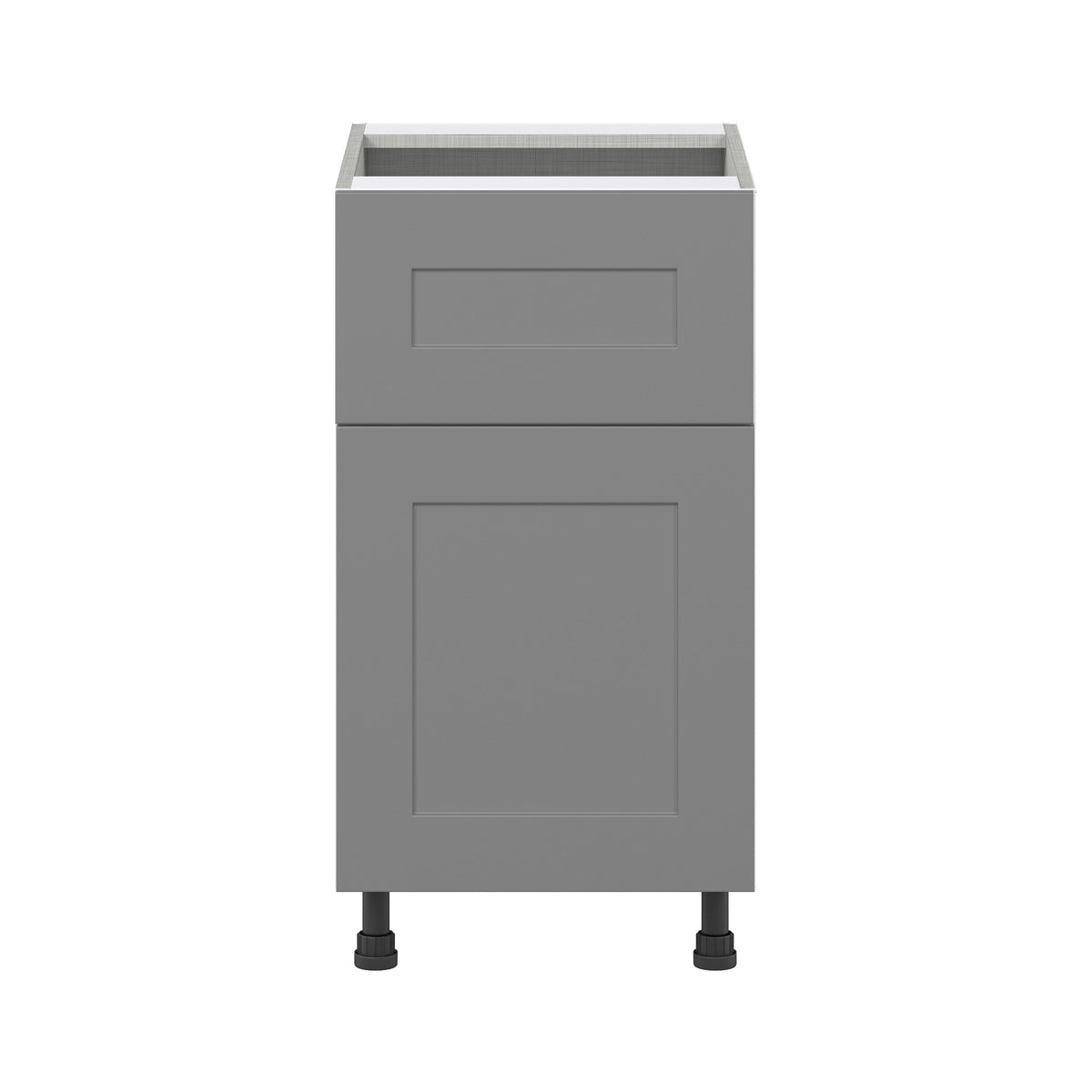 Hugo&Borg Beaumont 18-in W x 34.5-in H x 24-in D Slate Gray 1-Drawer Base Fully Assembled Cabinet (Flat Panel Shaker Style)