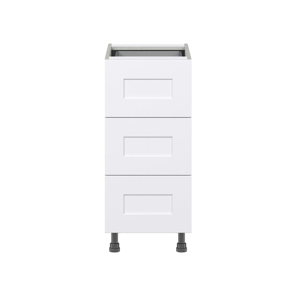 Hugo&Borg Jolie 15-in W x 34.5-in H x 25-in D Warm White 3-Drawer Base Fully Assembled Cabinet