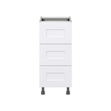 Hugo&Borg Jolie 15-in W x 34.5-in H x 25-in D Warm White 3-Drawer Base Fully Assembled Cabinet